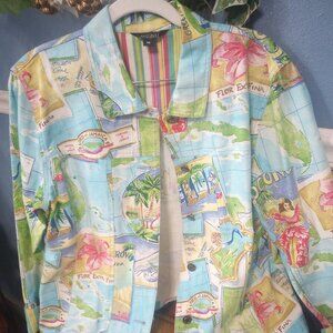 Multiple Lady Island Print Design Jacket